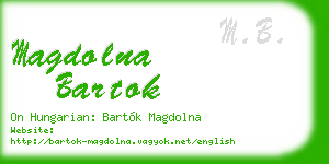 magdolna bartok business card