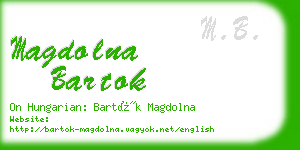 magdolna bartok business card